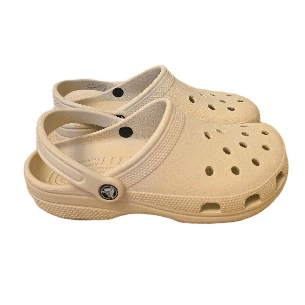 Crocs Unisex Classic Clog Off White/Beige, Size Mens 7 Womens 9